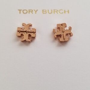 Toryburch ROSEGOLD STUD EARRINGS NWT
